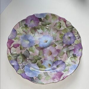 Skye McGhie fine porcelain decorated Morning Glory plate.